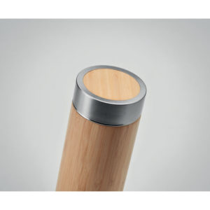 Gourde isotherme avec une parure en bois pour une gravure